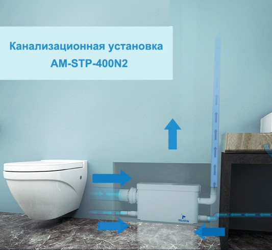 Канализационный фекальный насос измельчитель AquaTIM  AM-STP-400n2